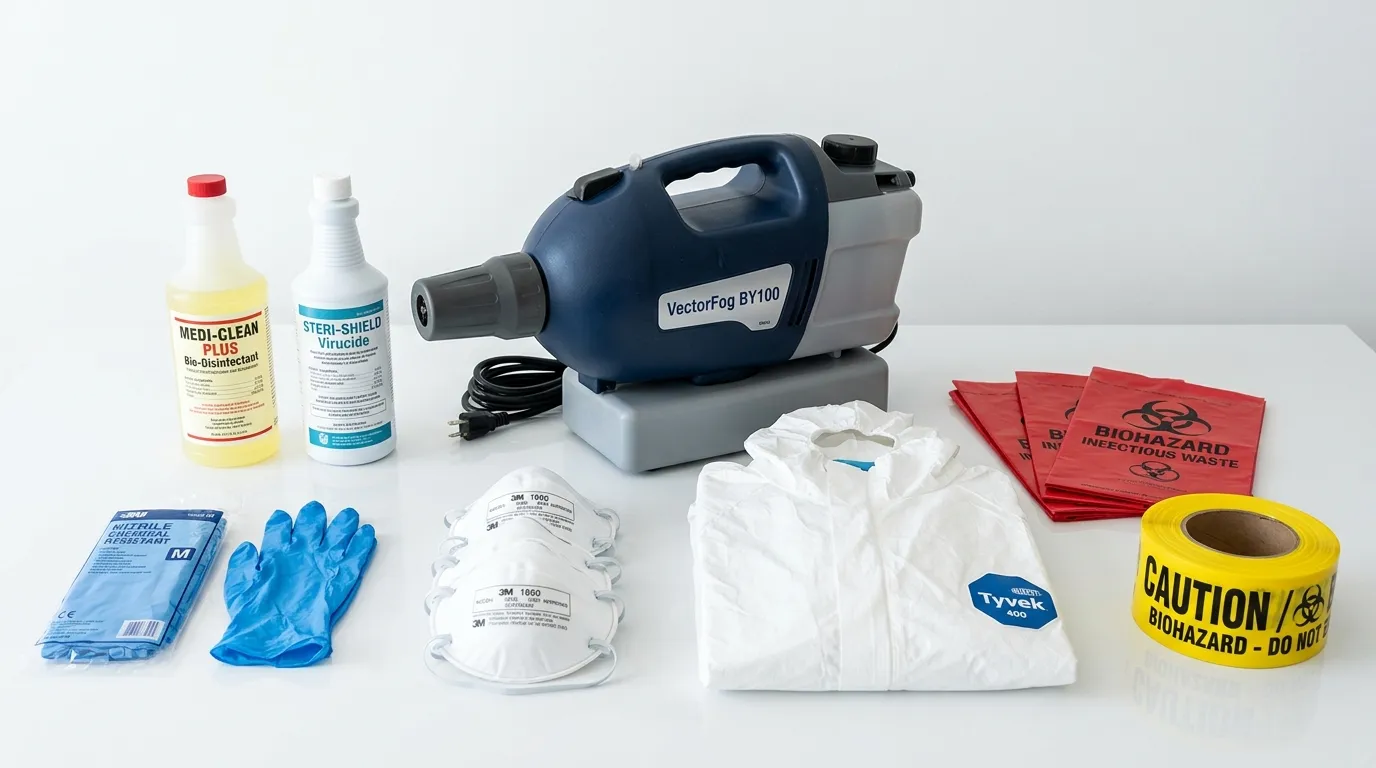 Professional biohazard remediation crew working in Brook Farm